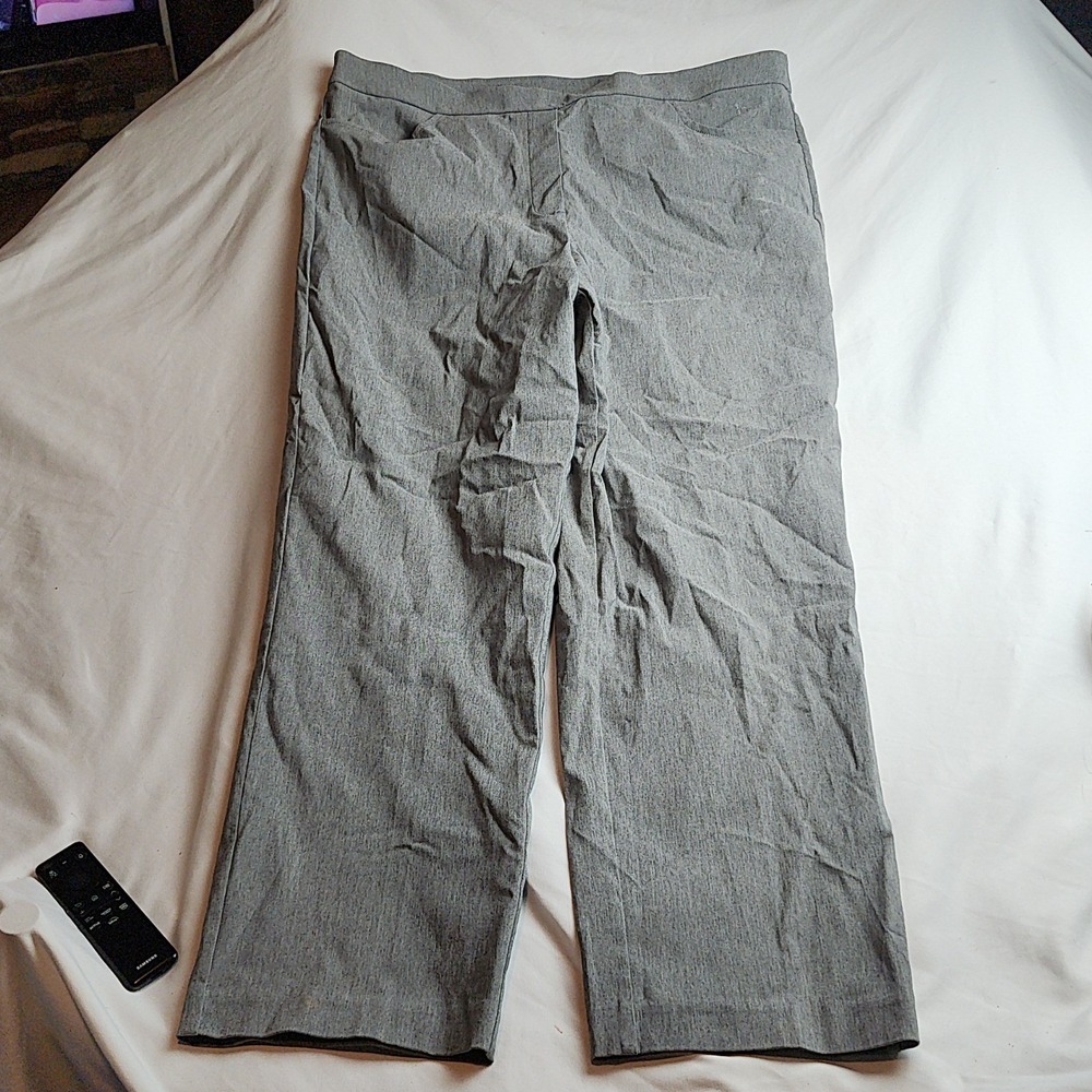 Alfred Dunner Pull-On Trouser Pants Heathered Gray Rayon Blend Women's Size 16